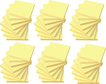 (48 Pack) Sticky Notes 3x3 in Canary Yellow, Clean Removal, Recyclable, Self-Stick Pads, Easy to Post for Home, Office, Notebook