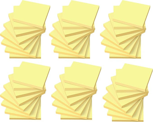 (48 Pack) Sticky Notes 3x3 in Canary Yellow, Clean Removal, Recyclable, Self-Stick Pads, Easy to Post for Home, Office, Notebook