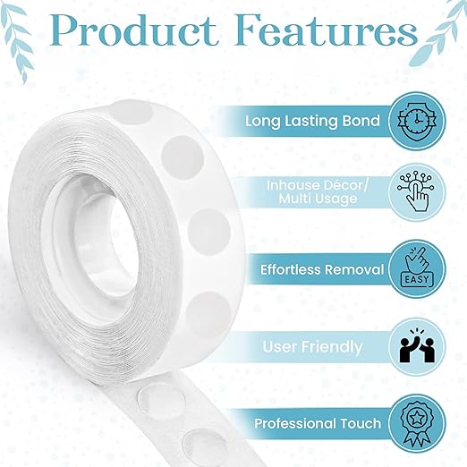 Balloon Glue Points Dots Double Sided 1500 Pcs, Balloon Tape for Arch, Wedding Decoration, Birthday Celebration and Home Made Crafts for Christmas Decorations