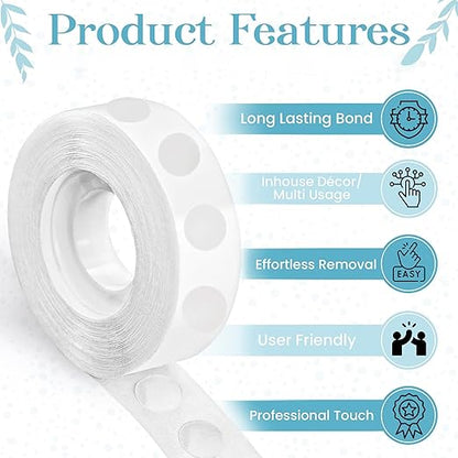 Balloon Glue Points Dots Double Sided 1500 Pcs, Balloon Tape for Arch, Wedding Decoration, Birthday Celebration and Home Made Crafts for Christmas Decorations