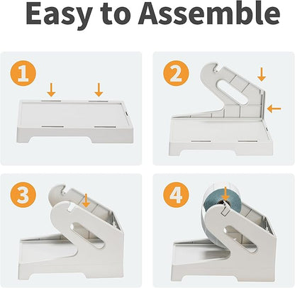 Guermok Thermal Shipping Label Holder for Rolls & Fan-Fold, Fragile Stickers for Shipping, Label Stand Desktop Printer Holder-Home Office Accessory- Sticker Dispenser for Holographic Vinyl