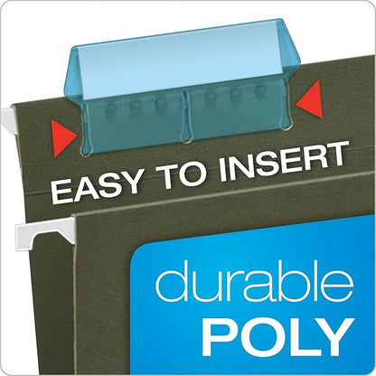 Pendaflex 42BLU Hanging File Folder Tabs, 1/5 Tab, Two Inch, Blue Tab/White Insert (Pack of 25)