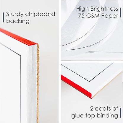 11" x 17" Isometric Graph Paper 50 Sheets Portrait - 0.25" Grid, Non-photo Blue, High Brightness, Drafting, Engineering, Art, 3D Design (1-Pack)