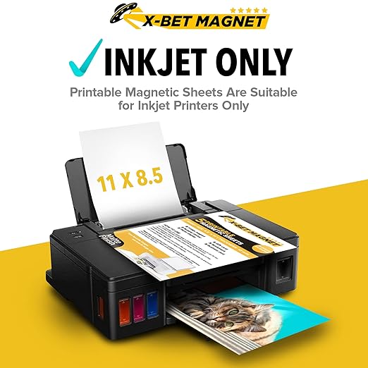 X-bet MAGNET Inkjet-Optimized Printable Magnetic Sheets - 8.5x11 Magnet Paper for DIY Stickers, Decorations, Labels - Easy to Print, Cut & Create Your Own Magnets (Matte, 7pcs)