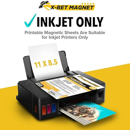 X-bet MAGNET Inkjet-Optimized Printable Magnetic Sheets - 8.5x11 Magnet Paper for DIY Stickers, Decorations, Labels - Easy to Print, Cut & Create Your Own Magnets (Glossy, 3pcs)