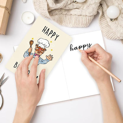 Funny Birthday Card for Men Women，Happy Birthday Cards for Grandma Grandpa，Unique Birthday Gifts for Mom Dad Husband Wife，Humorous Cartoon Bday Gift for Family Kids