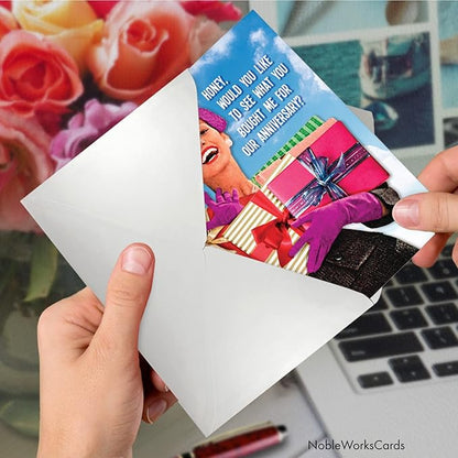 NobleWorks What You Bought Me - Anniversary Greeting Card with Envelope (4.63 x 6.75 Inch) - C2334ANG