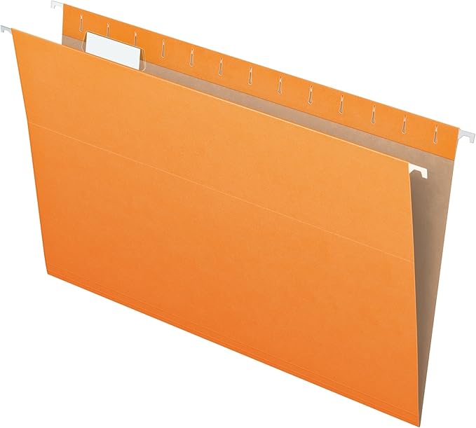 Pendaflex Recycled Hanging Folders, Legal Size, Orange, 1/5 Cut, 25/BX (81627)