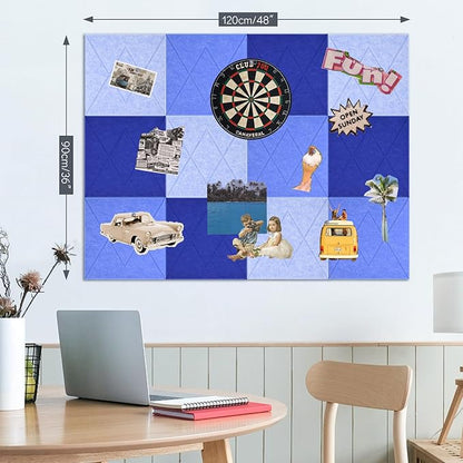 Large Cork Board for Walls with 30 Push Pins-48"X36", Easy to Peel&Stick Vision Bulletin Board Tiles, Black Poster Felt Board Supplies Set Home Office Classroom Corkboard Decor Self Adhesive