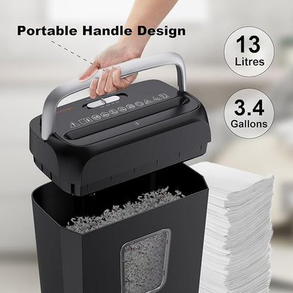 Bonsaii Paper Shredder, 5-6 Sheet Crosscut Shredder for Home Use, 3.4 Gals Wastebasket