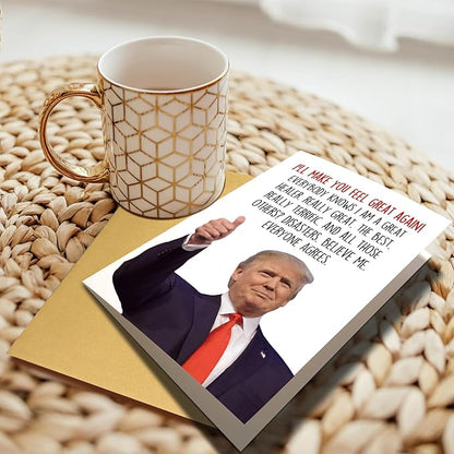 Chenive Trump Get Well Card for Him Her, Funny Donald Trump Get Well Soon Card for Friends, Humorous Speedy Surgery Recovery Card for Men Women, Encouragement Card, Support Card
