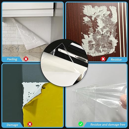 Art3d 12in.X 360in. Double-Sided Tape Sheet for Crafts, Arts, DIY Projects, Reinforcing Sticky Adhesive for Peel and Stick Tiles, Damage-Free, Residue-Free