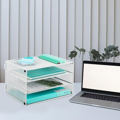 EASEPRES 3 Tier Desk Paper Organizer, White