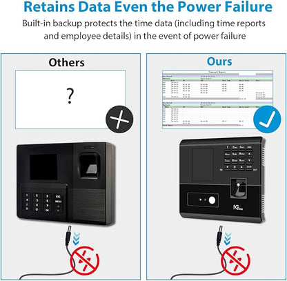 NGTeco Time Clocks for Employees Small Business with Face, Fingerprint, RFID and PIN Punching in One, MB1 Office Time Card Machine Automatic Punch with APP for iOS Android (0 Monthly Fee)