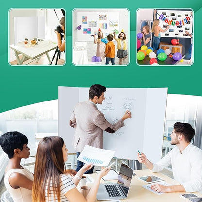 4 Pack Trifold Poster Board, IKAYAS 48" X 36" Double Sided White Poster Boards, Science Fair Display Boards Posterboard Foamboard for Mounting, Prints,Art,Display,Projects Classroom Supplies