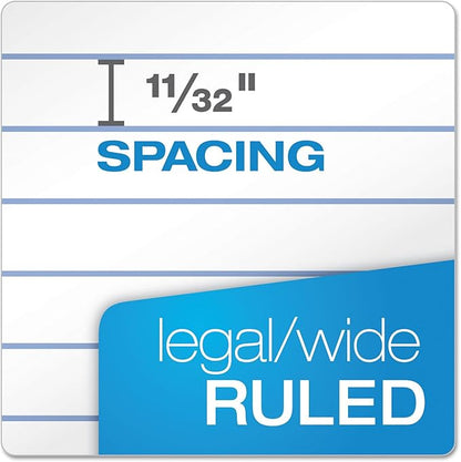 Ampad Gold Fibre Writing Pads, Legal/Wide Rule, Letter Size (8 1/2 in x 11 3/4 in), White, Four 50-Sheet Pads per Pack (20-031)