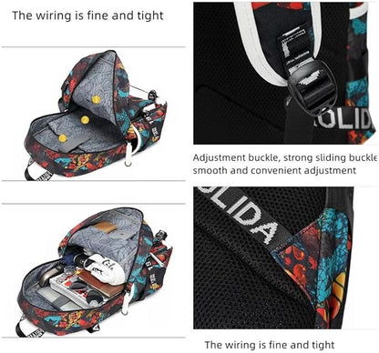 Soccer Superstar M-essi-10 Multifunctional Laptop Backpack Teenage Travel Backpack Fans Schoolbag (C)