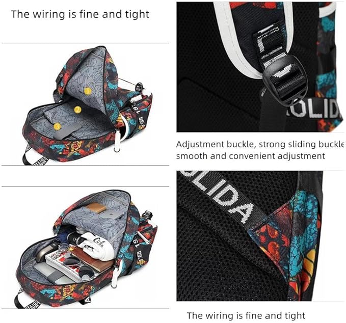 Soccer Superstar M-essi-10 Multifunctional Laptop Backpack Teenage Travel Backpack Fans Schoolbag (B)