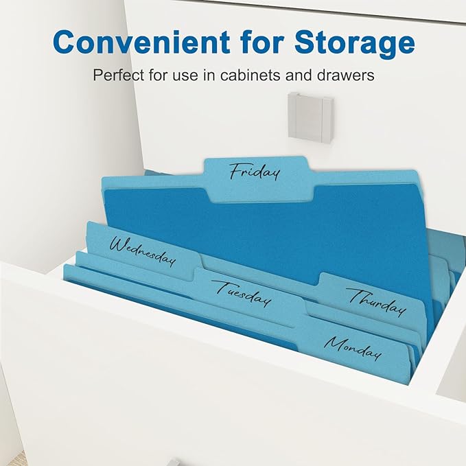 ViVin File Folder, 50 Pack Colored File Folders with 1/3-Cut Tabs, Fits 8.5 * 11 Letter Size Paper, Manilla Folders for Home Office School Documents(Blue)