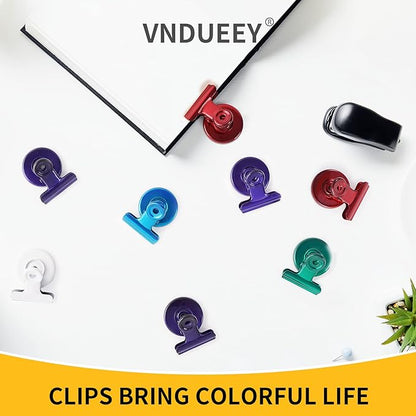 VNDUEEY 20 Pack White Magnetic Clips Fridge Magnet Clips, Whiteboard Clip Magnets Fridge Magnetic Clips, Magnetic Clips for Refrigerator, Strong Magnets with Clips for Whiteboard on Home Office