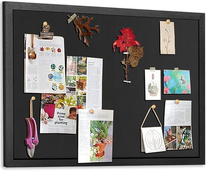 Miratino Large Bulletin Board, 23 "x17 Black Cork Boards for Walls with Frame, Pin Display Board Vision Board for Home School Office Decor