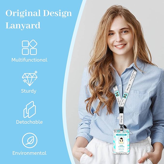 Lanyards for Id Badges, Funny Dog Badge Holder with Retractable Reel Clip, Work Name Tags Keychain Lanyard ID Card Protector Cover Case for Women Teacher Nurse Nursing Doctor Office