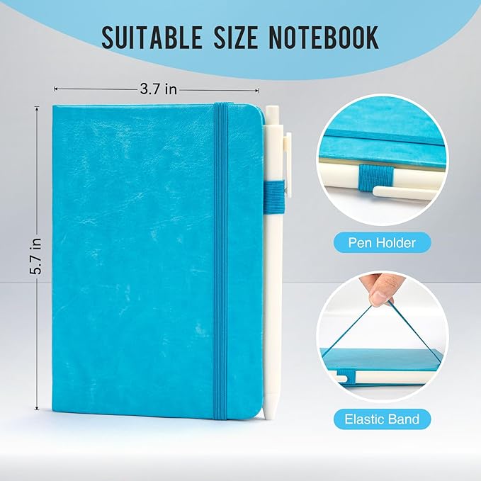 Pocket Small Notebook Journals, 16 Pack (Ocean Blue) Mini Notebook 3.7x5.7 Butterfly Journaling Notebooks for Women Men, Hardcover Lined Note Pads with Pens for Work, Business, Travel Journal, Office Supplies