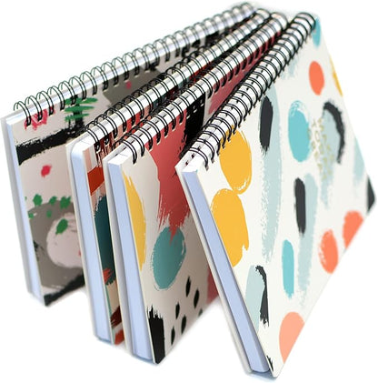 Yansanido Spiral Notebook, 4 Pcs A5 Thick Graffiti Design Hardcover 8mm Ruled 4 Color 80 Sheets -160 Pages Journals for Study and Notes (Colorful)