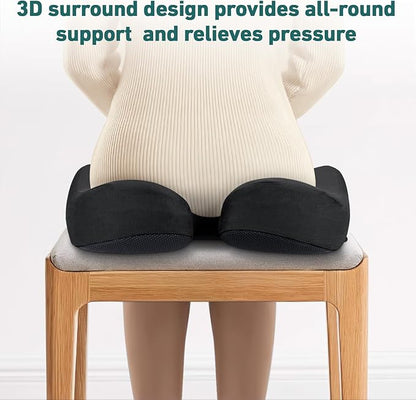 Seat Cushions for Office Chairs - Pressure Relief Seat Cushion - Car Seat Cushions for Pressure Relief, Tailbone Pain, Sciatica & Back Pain Relief for Office Chairs (Black-U Shape)