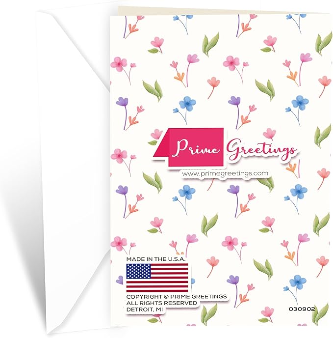 Prime Greetings Sister In Law Birthday Card, Made in America, Eco-Friendly, Thick Card Stock with Premium Envelope 5in x 7.75in, Packaged in Protective Mailer