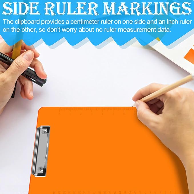 Clipboards, HERKKA 25 Pack Plastic Office Clipboards, Assorted Transparent Color Plastic Clipboards, Low Profile Clip Standard A4 Letter Size