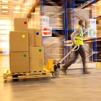 ChromaLabel 3 Inch Round Label Permanent Color Code Dot Stickers, 500 Labels per Roll, Orange