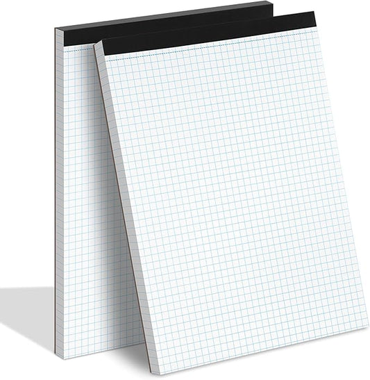 Grid Paper Notebook 8.5 X 11, 4x4 Graph Paper,-Sturdy Cardboard Backing, Graph Paper Pad for School, Office, Home, 70 Gsm Grid Paper, 2 Packs, 30 Sheets/Pad