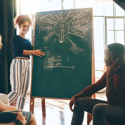 Chalkboard Wallpaper Stick and Peel: Green Contact Paper Classroom Chalkboard Stickers Chalk Board Paint Self Adhesive Wall Paper with 8 Colorful Chalks (17.5 X 78.7 Inches)