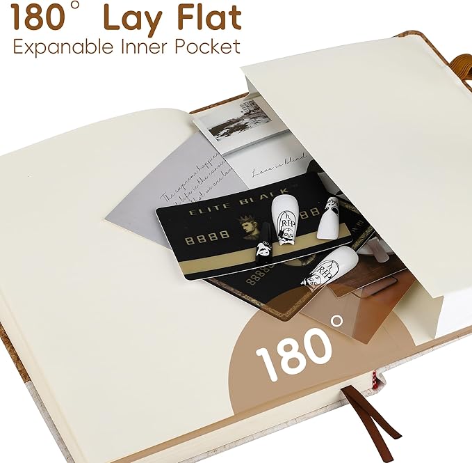 Lined Journal Notebook for Women Men, 192 Pages 100 GSM Thick Paper, Cork & Non-Woven Fabric Cover | Hardcover Journals for Writing, A5 College Ruled | Business, Work & School, 5.8"×8.5"(Cork-White)