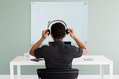 Audio-Visual Direct Magnetic White Glass Dry-Erase Board Set - 40" x 30" - Includes Magnets, Hardware & Marker Tray