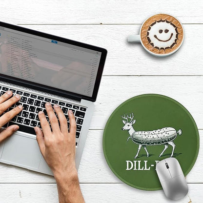 Gctriki Funny Round Mouse Pad, Small Green Computer Mousepads for Desk Laptop Travel Gaming, Stitched Edge Non-Slip Rubber Base, Cute Green Office Desk Accessories Decor for Women Men, 8.6 x 8.6 Inch