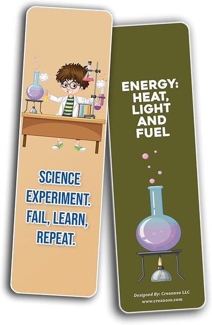 Creanoso Mad Scientist Bookmarks (2-Sets X 6 Cards) – Daily Inspirational Card Set – Interesting Book Page Clippers – Great Gifts for Adults and Professionals