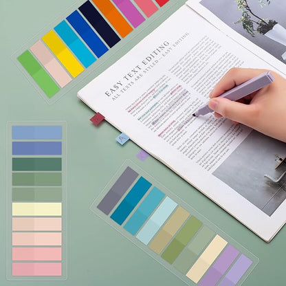 Sticky Tabs 2400 pcs Book Tabs for Page Markers,Morandi Sticky Note Tabs Page Markers for Notebooks,Book Markers,Colorful Book Tabs, Annotation supplies，Transparent Sticky Tabs for Books,Post It Notes