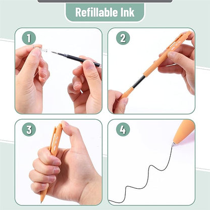 Mr. Pen- Retractable Gel Pens, 12Pack, Black Ink, Natural Vintage Color Barrel Gel Pens, Gel Pens Fine Point 0.5mm, Retractable Pens, Cute Pens, Gel Ink Pens, Aesthetic Pens for Journaling