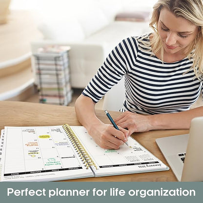 2026 Planner, Weekly and Monthly Calender Planner, Jan 2026 to Dec 2026, Hardcover 2026 Calendar Planner Book with Tabs & Inner Pocket, Office Home School Supplies for Women & Men - A4 (8.5" x 11"), Dusty Blue