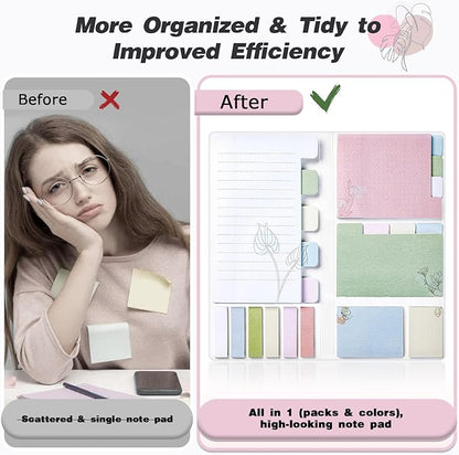 Hommie Sticky Notes Set, Divider Sticky Notes 410 Packs Planner Sticky Note Dividers Tabs with Color Coding for School Supplies, Office Supplies, Book Notes,Bible Sticky Notes