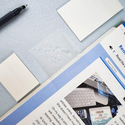 Transparent 650 Sheets, Clear, See Through Invisible Translucent Sticky Notes for School, Office 13 Packs, (1.5"x1.5" , 3"x1" , 3"x2" , 3"x3", 3"x4" ,3"x5")