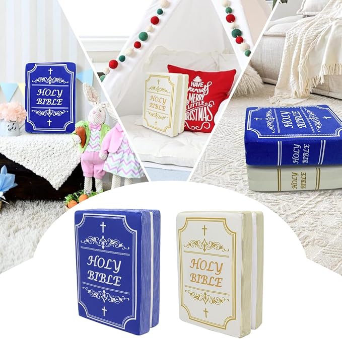 Bible Pillow Book Plush That Opens Christian Holy Bible Stuff Religious Party Favors Gifts for Kids for Christening Easter