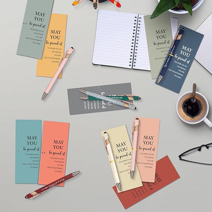 40 Set Employee Appreciation Ballpoint Pens with Inspirational Stylus Tips Cards Team Thank You for Coworkers Team Nurse Teacher Staff Favors