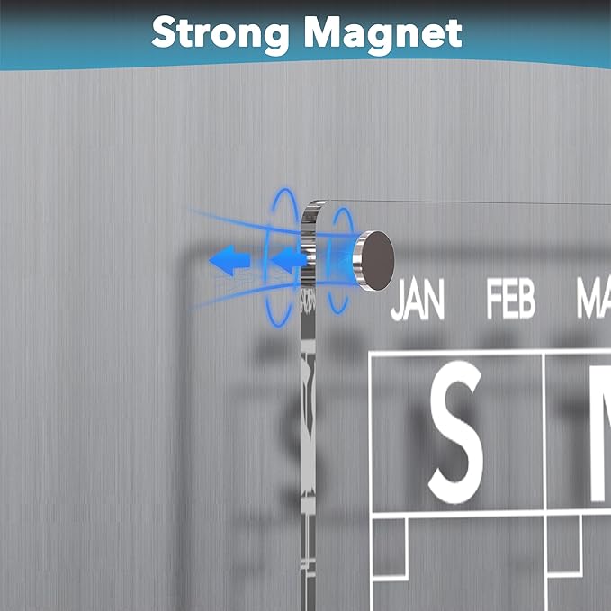Acrylic Magnetic Meal Planner Menu Board for Kitchen Fridge w/ 8 Markers, Clear Refrigerator Weekly Dry Erase Calendar Planning Noteboard to Do/Grocery/Shopping List/Chore Chart/, 15 x 11"