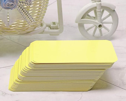 Penta Angel 100 Pcs Mini Paper Blank Gift Notes Cards DIY Craft Small Word Business Message Cards (Light Yellow)