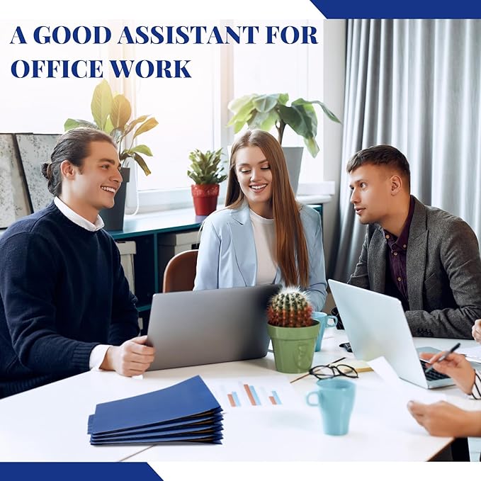 48 Pcs Classification Folders Bulk 2 Dividers File Folder with Fastener 2 Prongs Letter Size Pressboard Filefolders with 3.5 Inch Expansion for Organize Office Medical Document (Dark Blue)