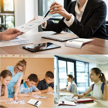 Rose Gold Calculator, UPIHO Rose Gold Pink Office Supplies and Accessories, 10 Digits Solar Battery Basic Office Calculator, Desktop Calculator with Large LCD Display, Gifts for Coworkers