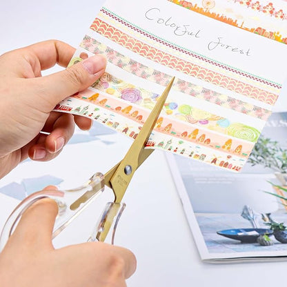 Acrylic Scissors Gold Scissors 6.5" Clear Scissors Metal Blades Office Cutting Shears for Craft Supplies Desk Accessories